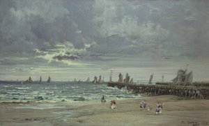 The Sea at Boulogne, 1873 by Alexandre Rene Veron